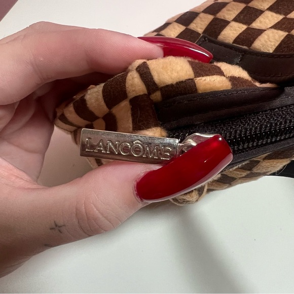 Lancôme fuzzy checkered mini bag purse - Picture 6 of 7